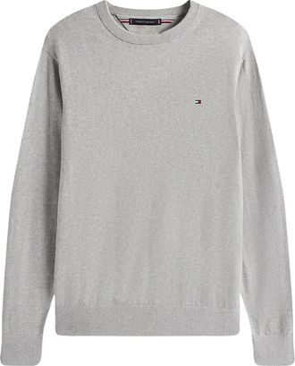 Tommy Hilfiger Trui met ronde hals en logo - Grijs