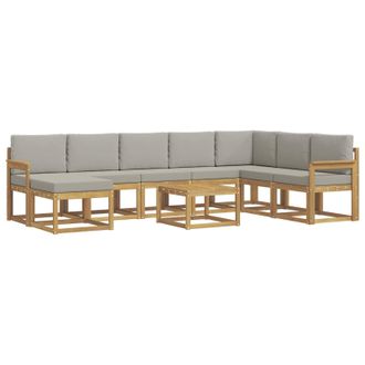 vidaXL Conjunto De Sof&aacute;s De Exterior 9 Pcs Blanco Y Gris Claro Vidaxl