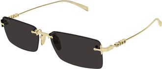 Gucci Grey Rectangular Mens Sunglasses GG1941S 001 56