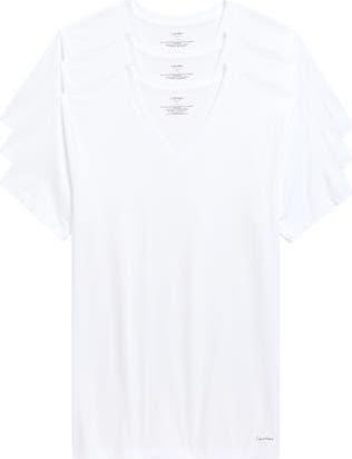 Calvin Klein 3-Pack Cotton V-Neck T-Shirt in 100 White at Nordstrom Rack, Size X-Large