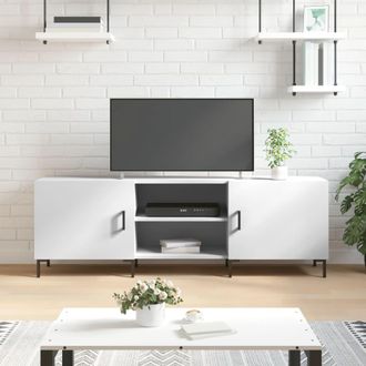 vidaXL Mueble Para Tv Madera De Ingenier&iacute;a Blanco 150x30x50 Cm Vidaxl