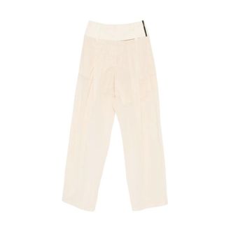 Sportmax Sportmax, Wide Trousers, female, Beige, Size: 3XS Ferito Wide Trousers