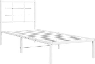 vidaXL Estructura Cama Sin Colch&oacute;n Con Cabecero Metal Blanco 80x200 Cm Vidaxl