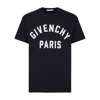 Givenchy T-Shirts, male, Blue, Size: XL T-shirt in cotton with Paris embroidery