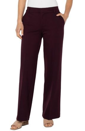 Liverpool L.A. Kelsey Wide Leg Knit Trousers in Dark Plum at Nordstrom, Size 14