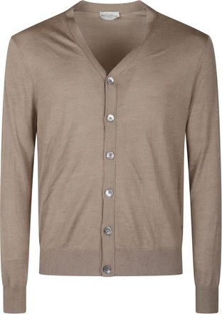 Ballantyne Button V-neck Cardigan - Heren - Vesten - Geel - 2XL - Truien & Vesten