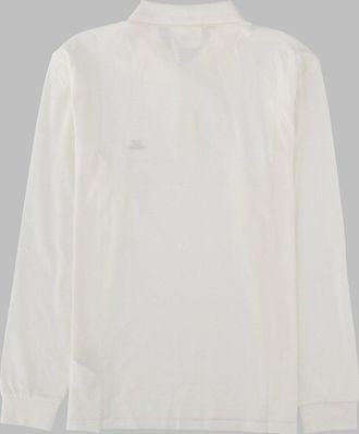 C.P. Company Long-Sleeve Cotton-Elastane Polo Shirt - White