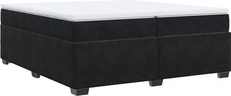 vidaXL Cama Box Spring Con Colch&oacute;n Terciopelo Negro 200x200 Cm Vidaxl