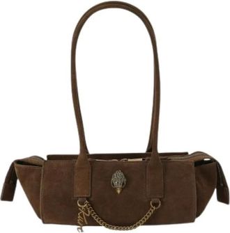 Kurt Geiger Sloane Eastwest Schoudertas - Dames - Schoudertassen - Bruin - ONE Size - Su&egrave;de - Tassen