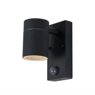 Lucide Aplique de exterior con detector en metal negro 16cm