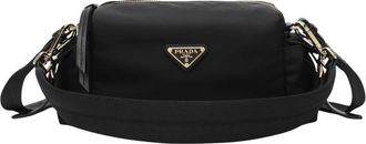 Prada Explore Small Re-Nylon En Leren Schoudertas - Dames - Schoudertassen - Zwart - ONE Size - Nylon - Tassen
