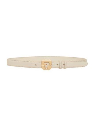 Gerard Darel Le Lauren Slim Leather Belt in Ecru at Nordstrom, Size Medium