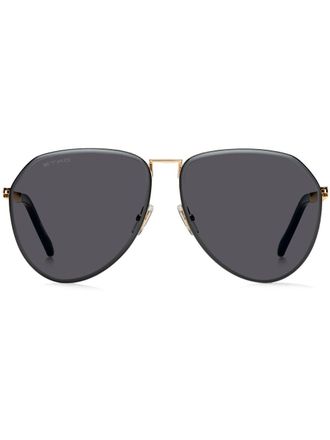 Etro Luxury pilot-frame sunglasses - unisex - Steel - One Size - Black