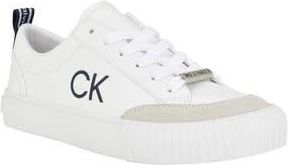 Calvin Klein Clariss Lace Up Logo Sneaker in White/peacoat at Nordstrom Rack, Size 8.5