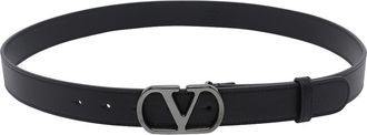 Valentino Garavani Black Vlogo Signature Belt