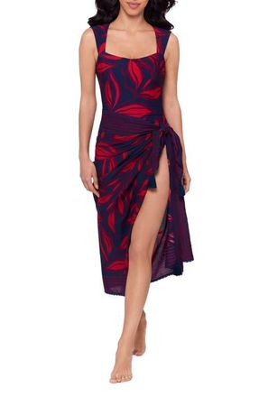 Magic Suit By Miraclesuit Rossobleu Cotton Cover-Up Pareo in Blue Multi at Nordstrom