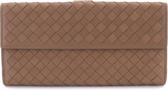 Bottega Veneta Brown Intrecciato Long Wallet (Bi-Fold) (Pre-Owned)