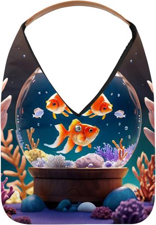 Generic Beautiful Fish Crystal Ball Reusable Lightweight Grocery Bags - Foldable Into Compact Pouch, Washable & Sturdy, Multipurpose for Shopping and Travel