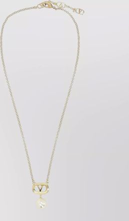 Valentino Garavani vlogo signature necklace chain link pearls pendant