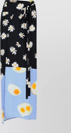 Moschino silk printed wrap skirt