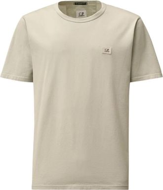 C.P. Company Blue Fox Minimalistisch T-shirt - Heren - T-shirts - Blauw - M - Katoen - Tops