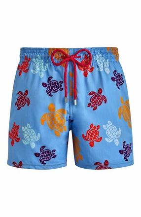 Vilebrequin Mens Tortues Multicolores Stretch Swim Trunks in Fleur De Lin at Nordstrom, Size Medium