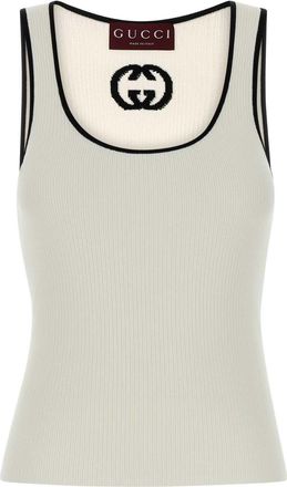 Gucci White Viscose Blend Tank Top