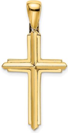 Diamond2Deal 14k Gold Polished Solid Cross Charm Pendant