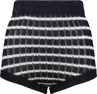 Red Valentino Korte Broeken, Dames, Blauw, S, Wol, Gestreepte Short