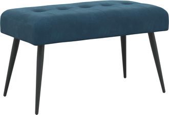 vidaXL Banco Con Tapicer&iacute;a Con Botones Azul 80 X 40 X 46 Cm Terciopelo Vidaxl