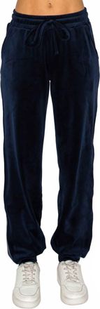 Knit Riot Velour Track Jogger Pants In Navy