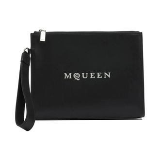 Alexander McQueen Logo Leather Pouch - male - Alexander McQueen - Wallets & Cardholders - Black - ONE SIZE - Accessories