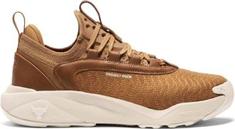 Under Armour Mens Project Rock 7 Luxe Low Top Lace-Up Sneakers in Brown - Size UK 7.5