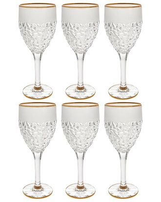 Barski Crystal Wine Glass Goblets Set Of 6