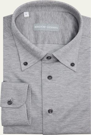 Bergdorf Goodman Mens Cotton Pique Button-Collar Sport Shirt
