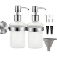 OEM Dispensador De Jab&oacute;n De Pared De 2 Piezas, Cristal Mate, Acero Inoxidable De 200 Ml, Dispensador De Jab&oacute;n Sin Taladrar, Dispensador De Champ&uacute; Y Gel De