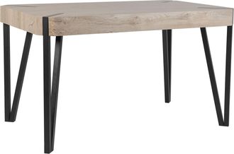 Beliani Beliani - Mesa De Comedor Tapa De Mdf Color Madera Gris Patas De Metal Negro 130 X 80 Cm 6 Plazas Rectangular Industrial Cambell