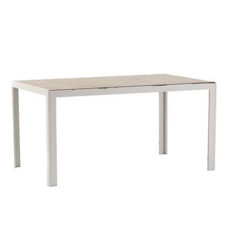 Siediti Fuori e Dentro Mesa rectangular 150x90 cm de aluminio y tapa de vidrio gris piedra