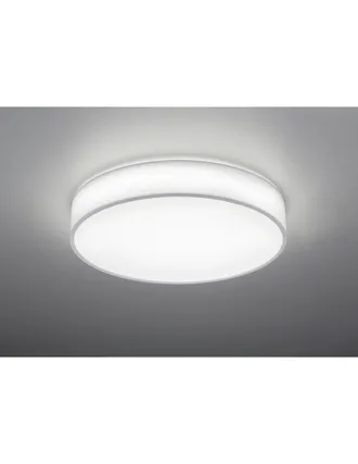 Trio Plaf&oacute;n Led Dimmer Cambio De Color Tela Blanco Lugano &Oslash;60 Cm Trio Lighting