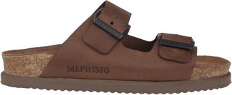 Mephisto Nerio Slippers - Heren - Sandalen - Bruin - 46 EU - Leer - Schoenen
