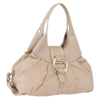 Bulgari Pre-owned Vintage Tote Bag - Dames - Pre-owned - Beige - Maat: ONE Size Leer