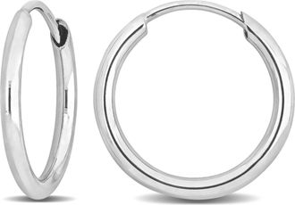 Mimi & Max 13mm Hoop Earrings in 14k White Gold