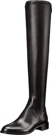 Via Spiga Women Soft Stretchy Leather Over The Knee Boots In Black