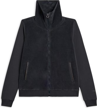 Freddy Felpa collo alto da donna in velluto con zip e logo strass