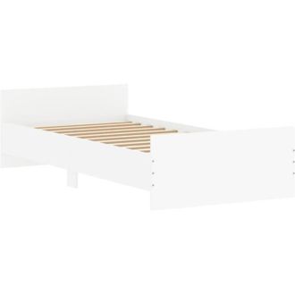 vidaXL Estructura De Cama Madera De Ingenier&iacute;a Blanca 100x200 Cm Vidaxl