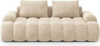 Cosmopolitan Design Sof&aacute; 3 plazas de terciopelo beige claro