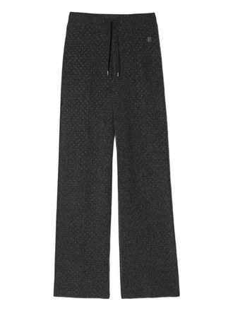 Sandro rhinestone pintuck trousers - women - Fabric - 36 - Grey