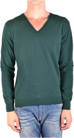 Daniele Alessandrini Stijlvolle V-hals gebreide kleding voor mannen - Heren - V-hals truien - Groen - M - Truien & Vesten