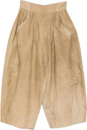 Niccol&ograve; Pasqualetti Po 39 Tapered Broeken - Dames - Broeken - Beige - M - Leer - Broeken