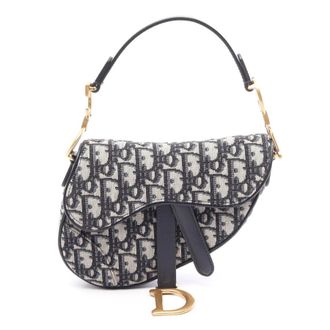 Dior Pre-owned Dior Mini Oblique Canvas Saddle Bag Ladies GEOM6SXM0MEG2LQE